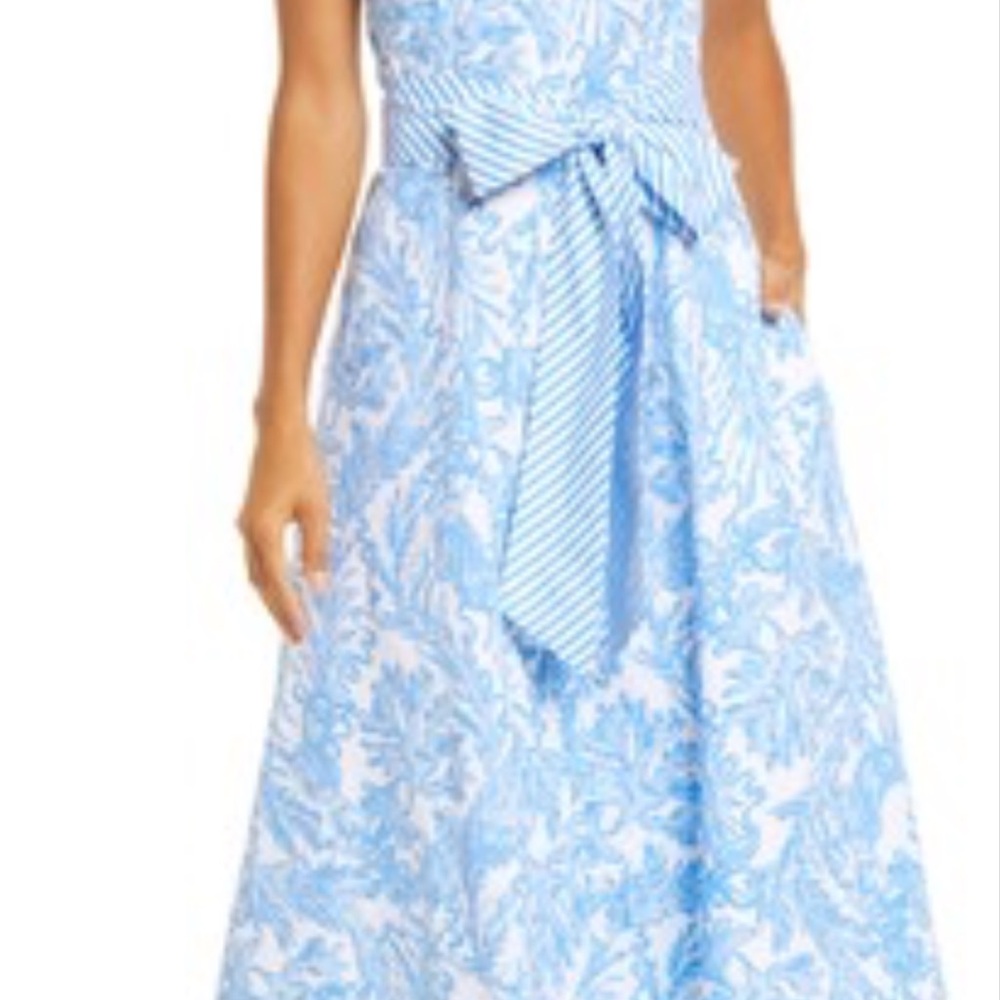 Lilly Pulitzer Blue and White Halter Sundress - Picture 2 of 2